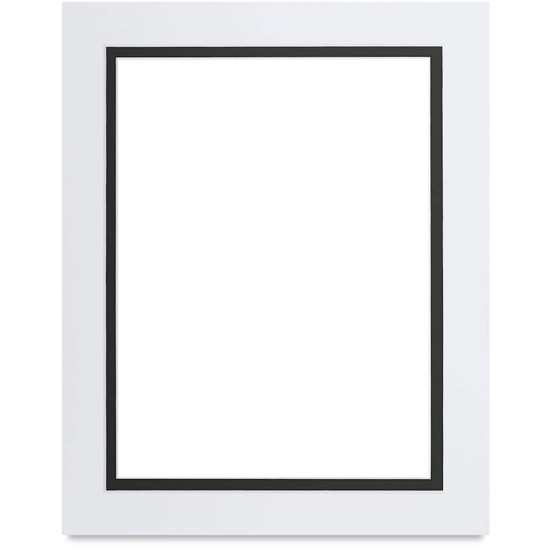 Open in modal - Blick Double Mat - Smooth White over Smooth Black, 8" x 10" (6" x 8" opening)