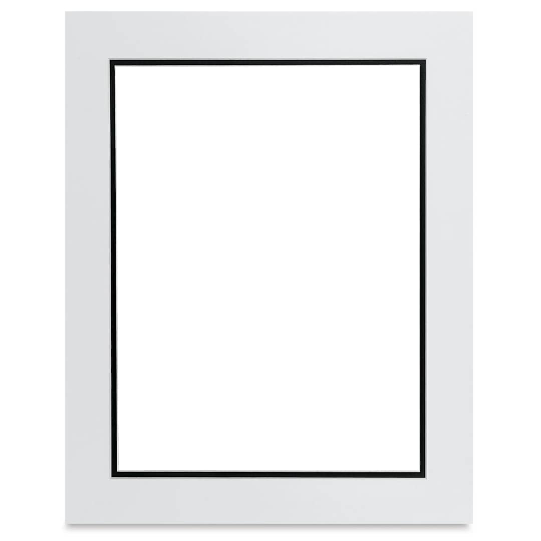 Open in modal - Blick Double Mat - Smooth White/Smooth Black, 16" x 20" (12" x 16" opening)