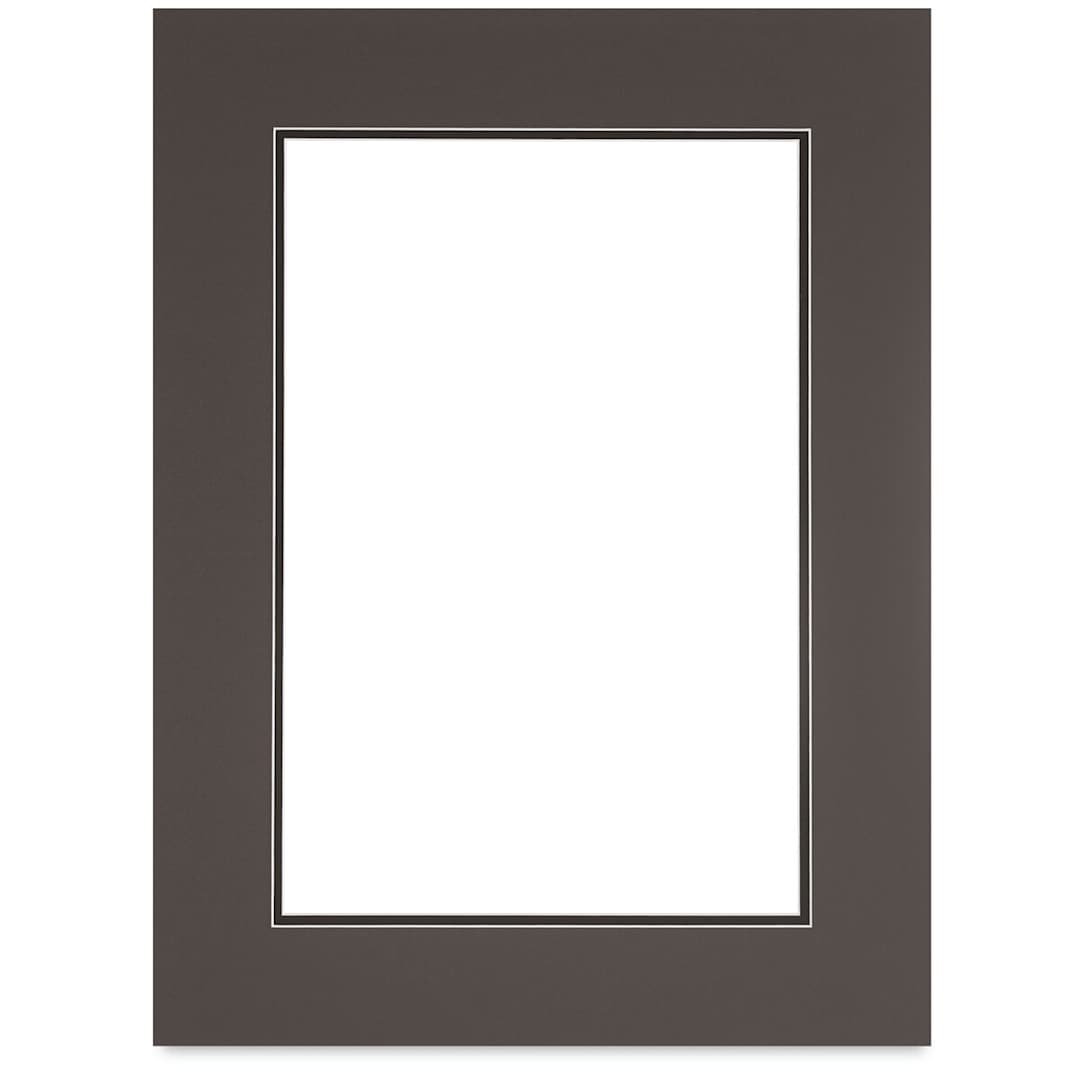 Open in modal - Blick Double Mat - Cinder over Smooth Black, 18" x 24" (12" x 18" opening)