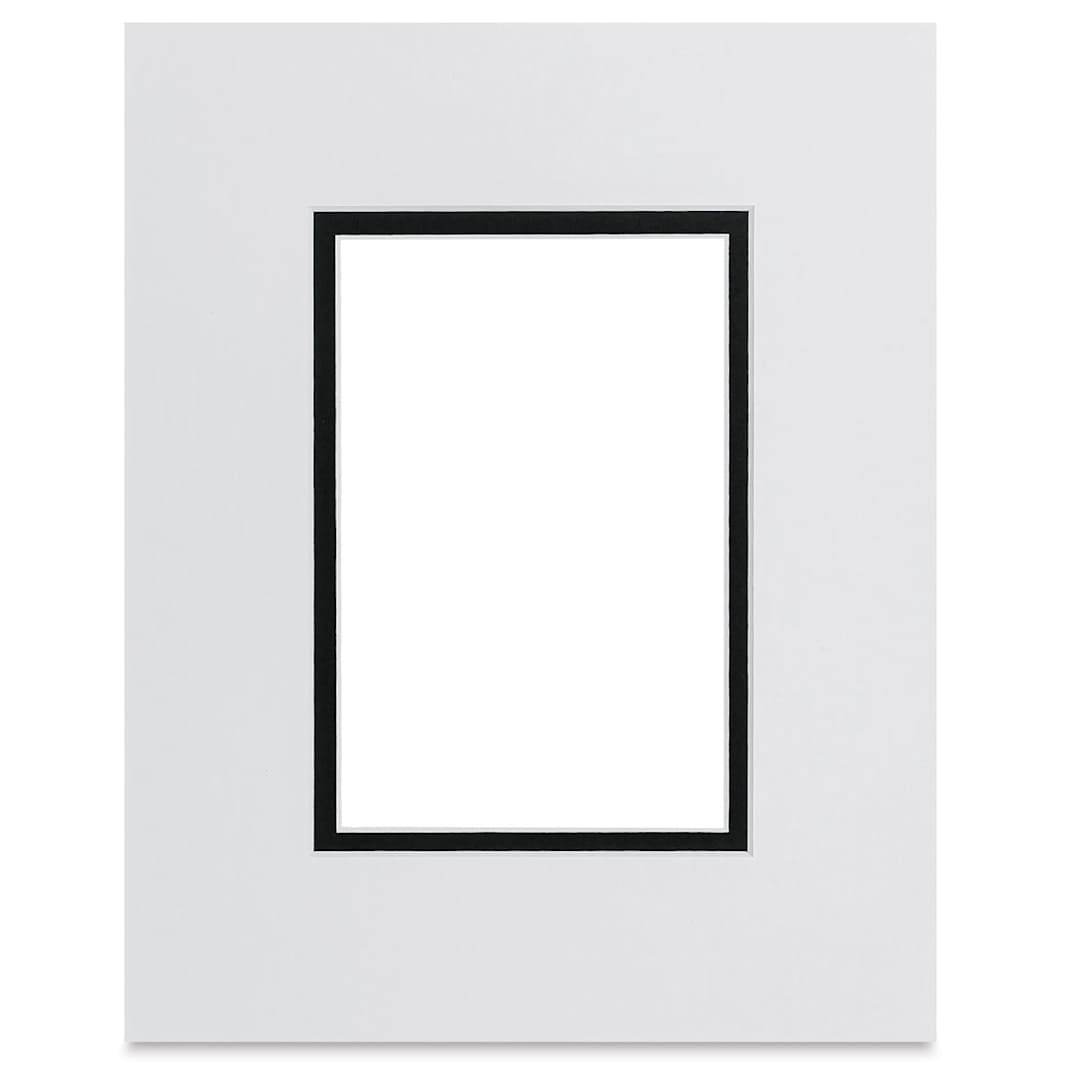 Open in modal - Blick Double Mat - Smooth White/Smooth Black, 8" x 10" (3-3/4" x 5-3/4" opening)