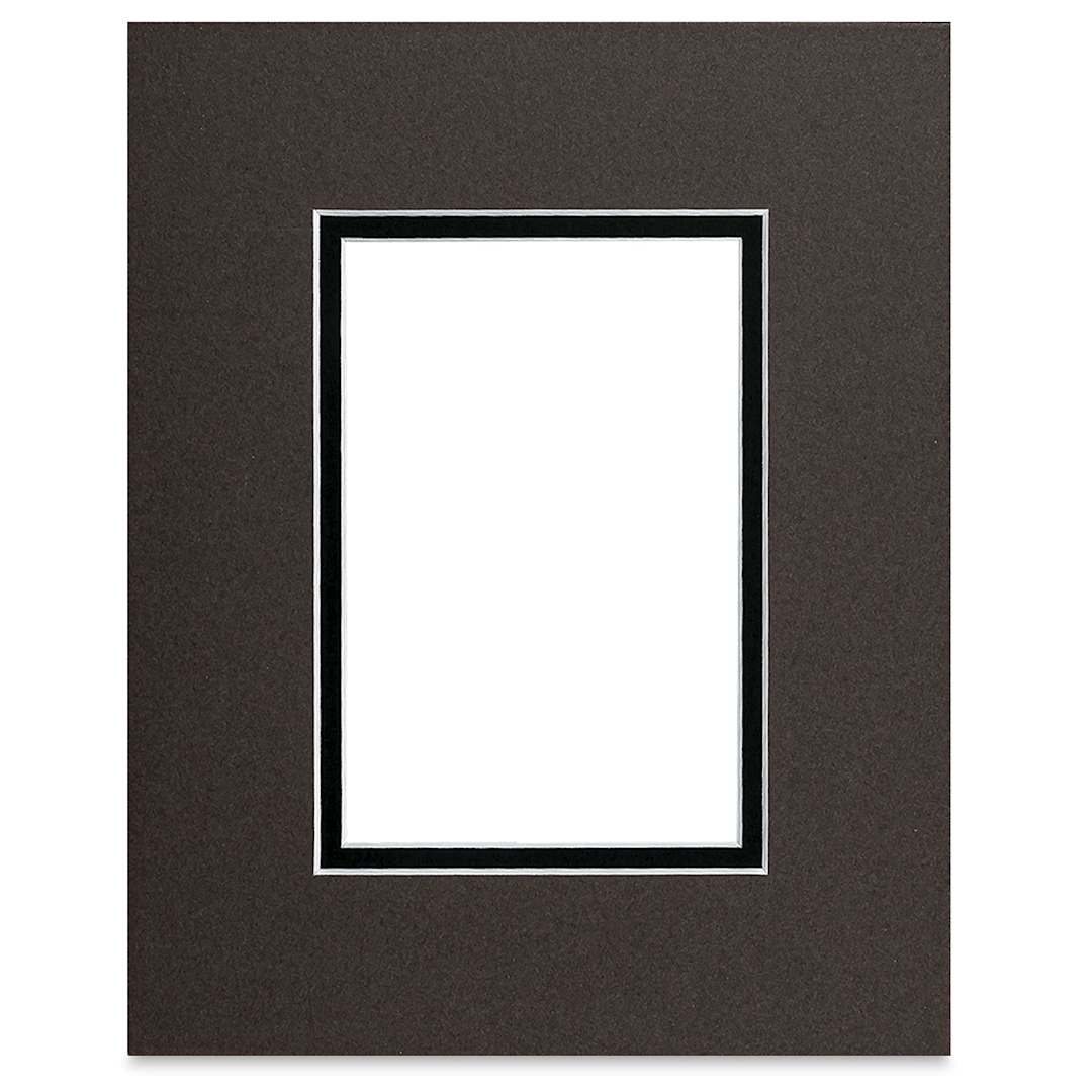 Open in modal - Blick Double Mat - Cinder over Smooth Black, 8" x 10" (3-3/4" x 5-3/4" opening)