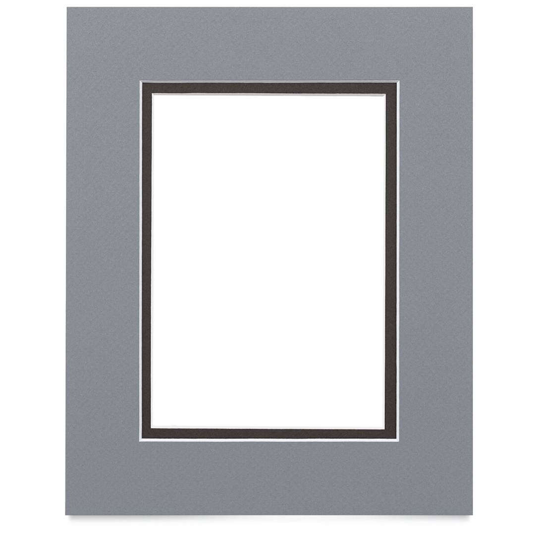 Open in modal - Blick Double Mat - Bar Harbor Gray / Raven Black, 8" x 10" (4-1/2" x 6-1/2" Opening)
