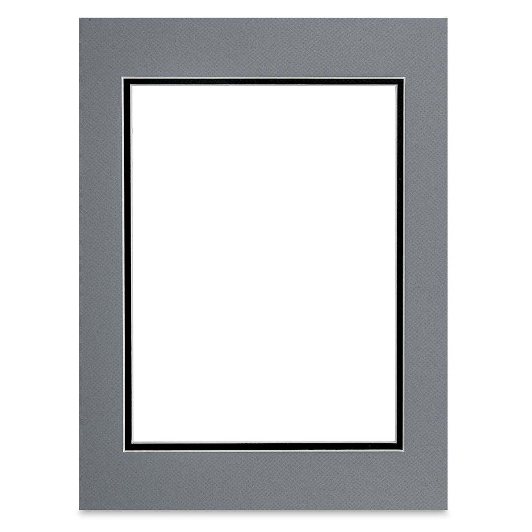 Open in modal - Blick Double Mat - Bar Harbor Gray / Raven Black, 12" x 16" (8-1/2" x 11-1/2" Opening)