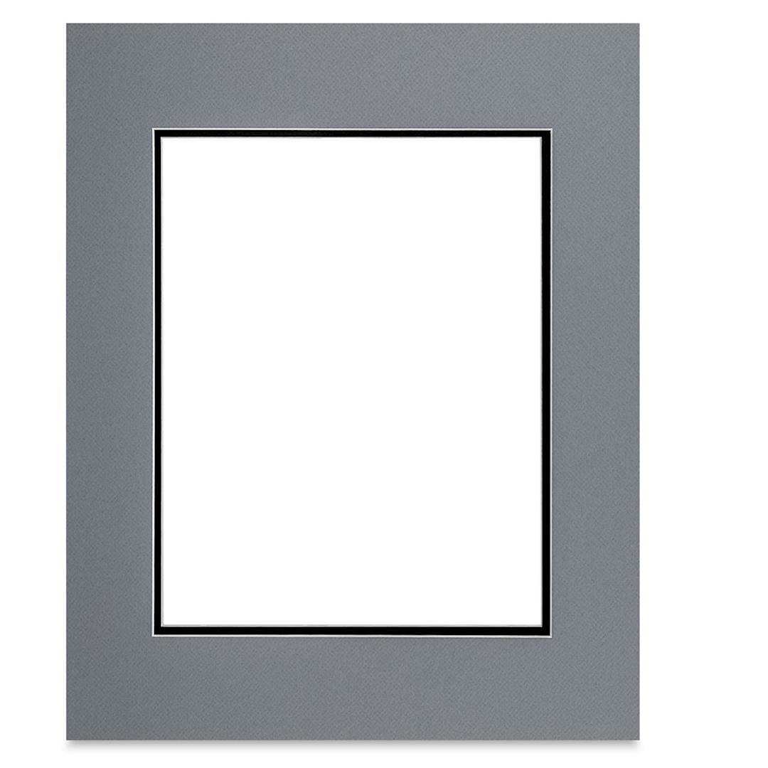 Open in modal - Blick Double Mat - Bar Harbor Gray / Raven Black, 16" x 20" (10-1/2" x 13-1/2" Opening)