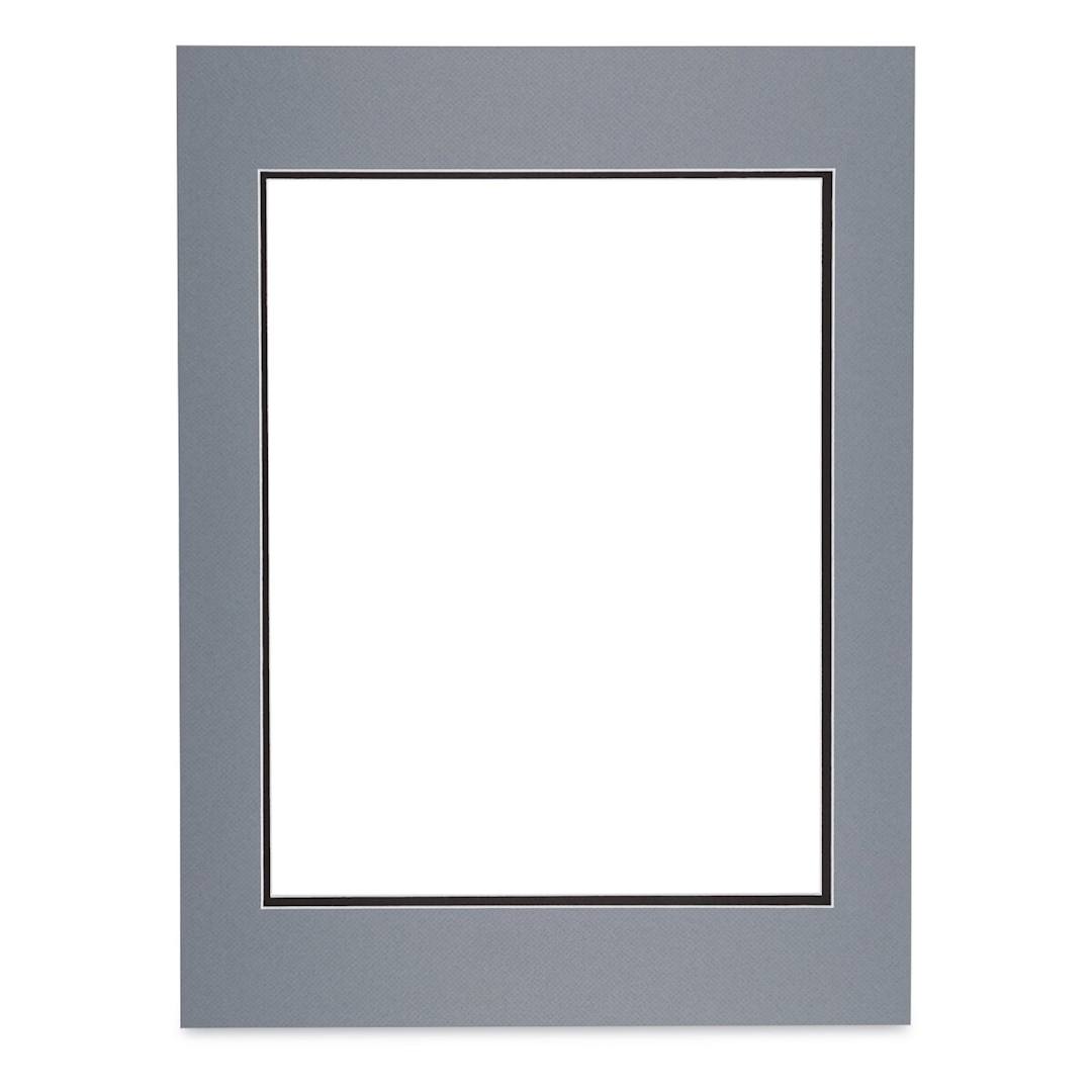 Open in modal - Blick Double Mat - Bar Harbor Gray / Raven Black, 18" x 24" (13-1/2" x 17-1/2" Opening)