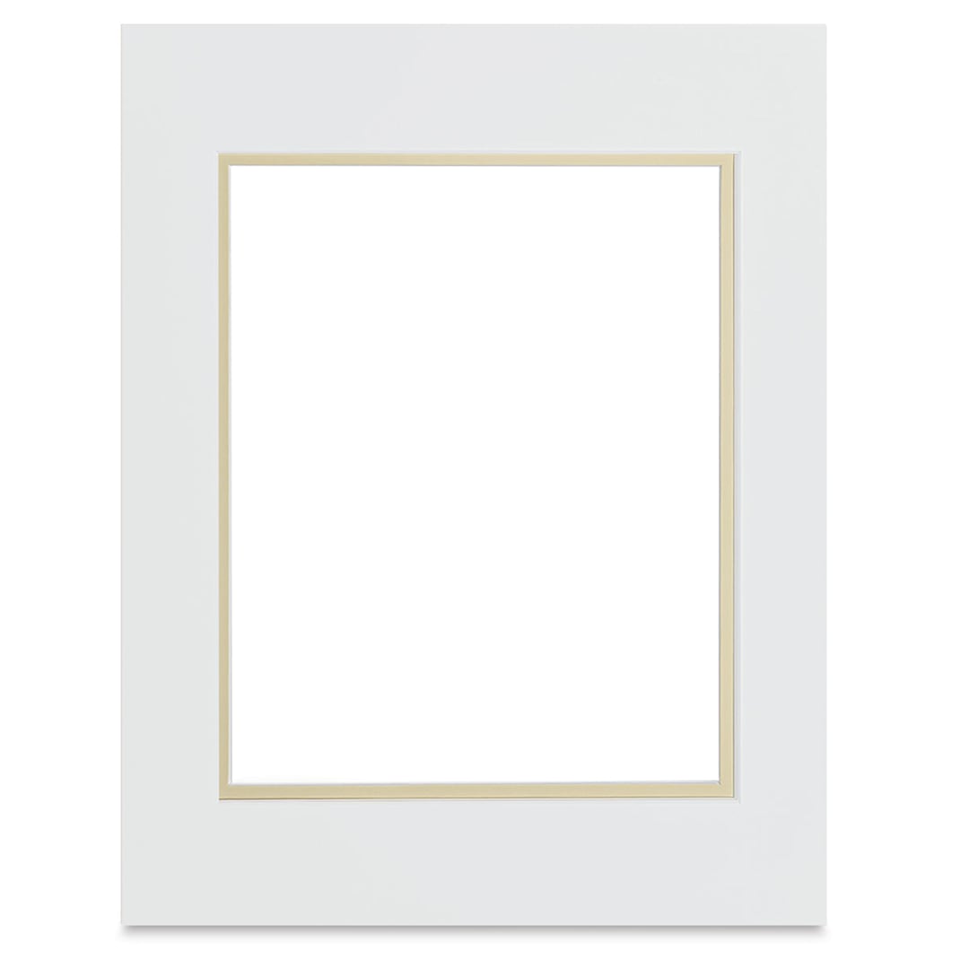 Open in modal - Blick Double Mat - Manor White/Ecru, 11" x 14" (7-1/2" x 9-1/2" Opening)