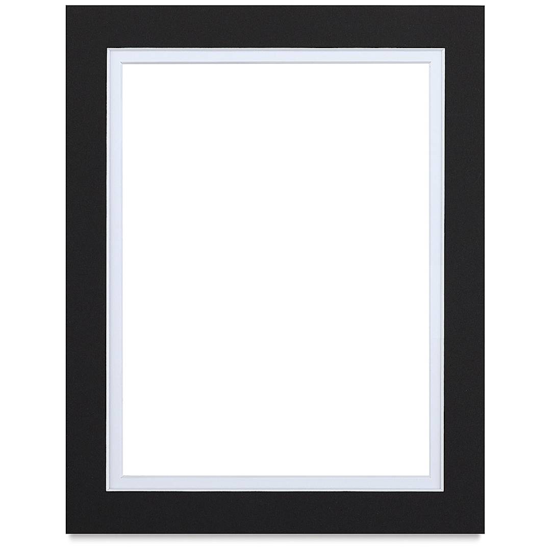 Open in modal - Blick Double Mat - Smooth Black/Smooth White, 8" x 10" (5" x 7" opening)