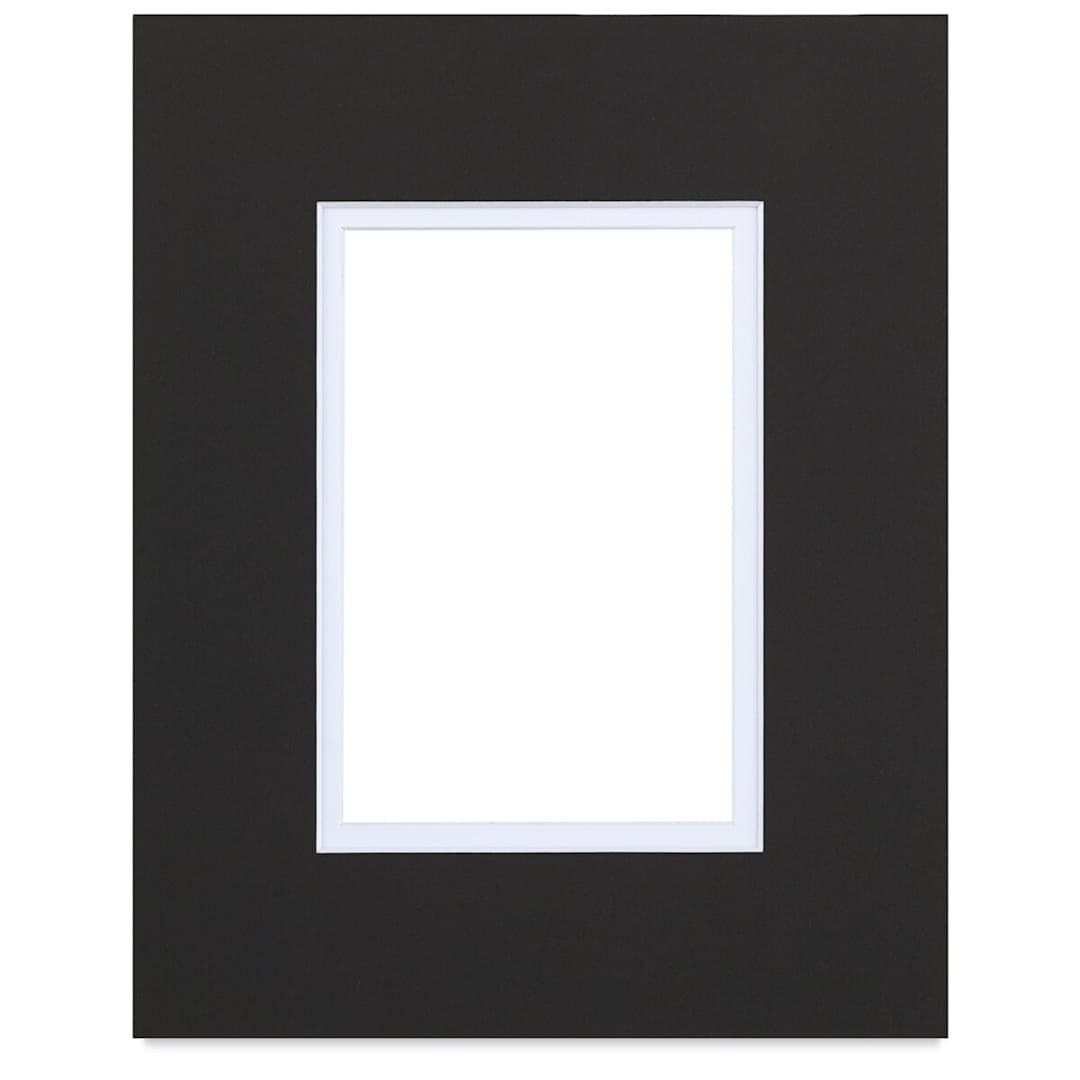 Open in modal - Blick Double Mat - Smooth Black/Smooth White, 8" x 10" (3-3/4" x 5-3/4" opening)