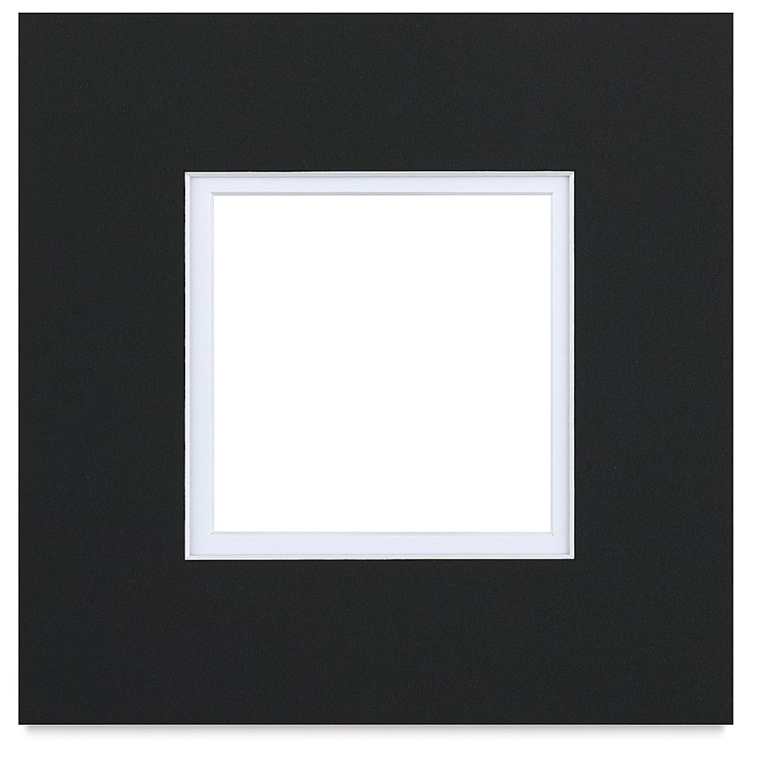 Open in modal - Blick Double Mat - Smooth Black/Smooth White, 8" x 8" (3-1/2" x 3-1/2" opening)
