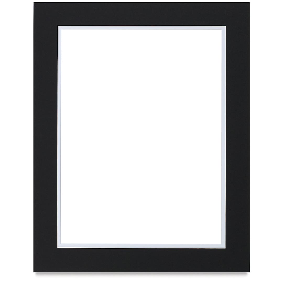 Open in modal - Blick Double Mat - Smooth Black/Smooth White, 16" x 20" (12" x 16" opening)
