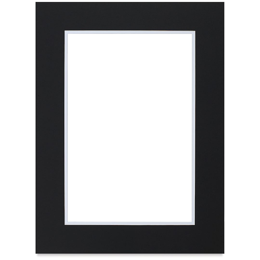 Open in modal - Blick Double Mat - Smooth Black/Smooth White, 18" x 24" (11-3/4" x 17-3/4" opening)