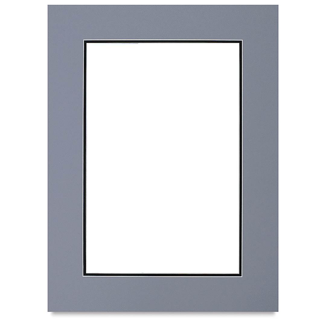 Open in modal - Blick Double Mat - Bar Harbor Gray/Smooth Black, 18" x 24" (11-3/4" x 17-3/4" opening)