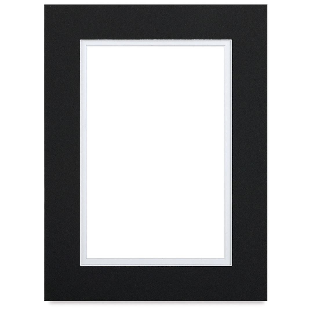 Open in modal - Blick Double Mat - Raven Black / Manor White, 9" x 12" (5-1/2" x 8-1/2" Opening)