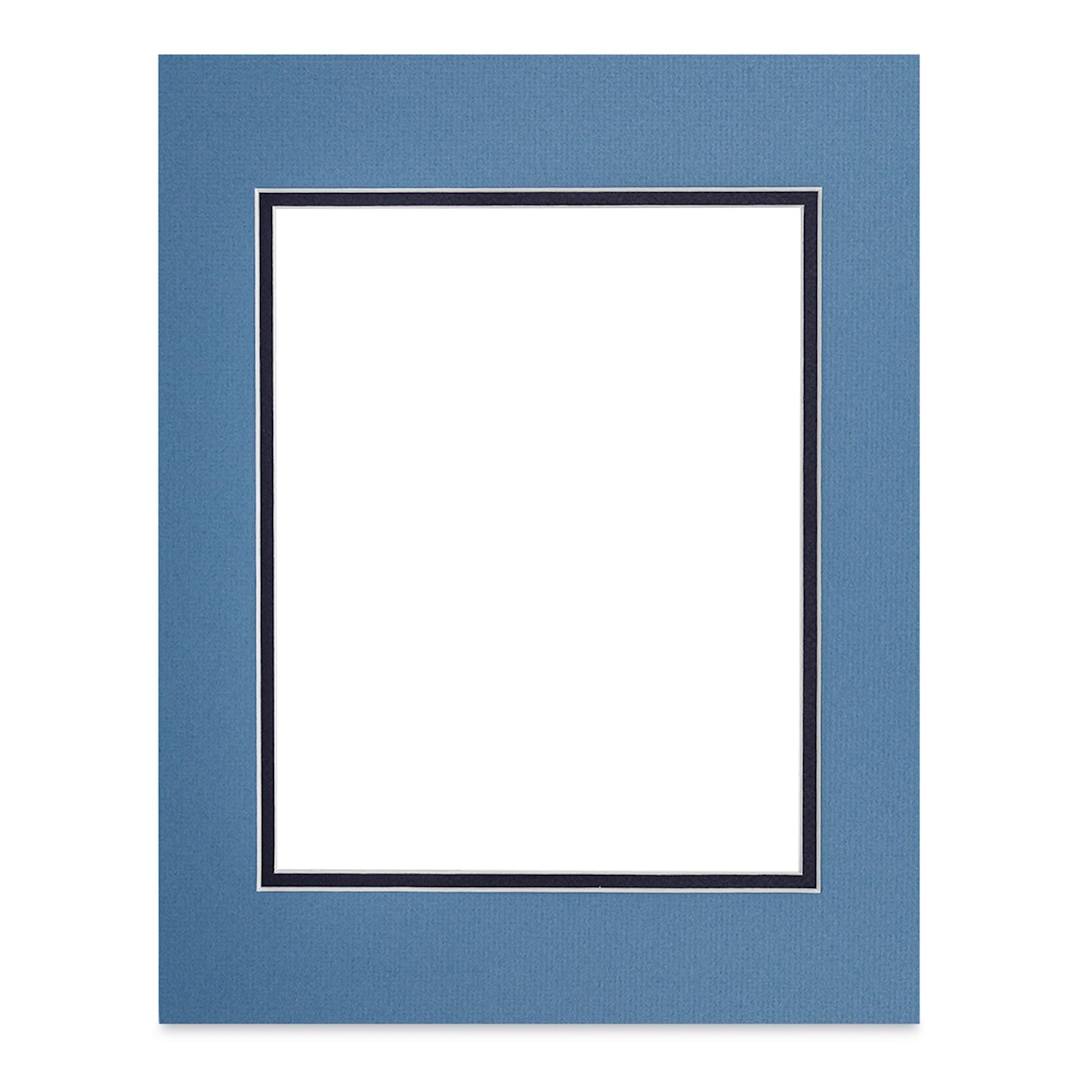 Open in modal - Blick Double Mat - Biscay Blue / Newport Blue, 12" x 16" (8-1/2" x 11-1/2" Opening)