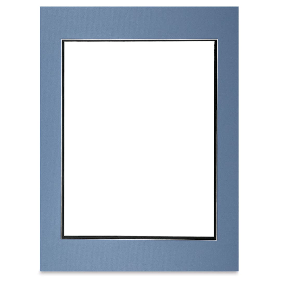 Open in modal - Blick Double Mat - Biscay Blue / Newport Blue, 18" x 24" (13-1/2" x 17-1/2" Opening)