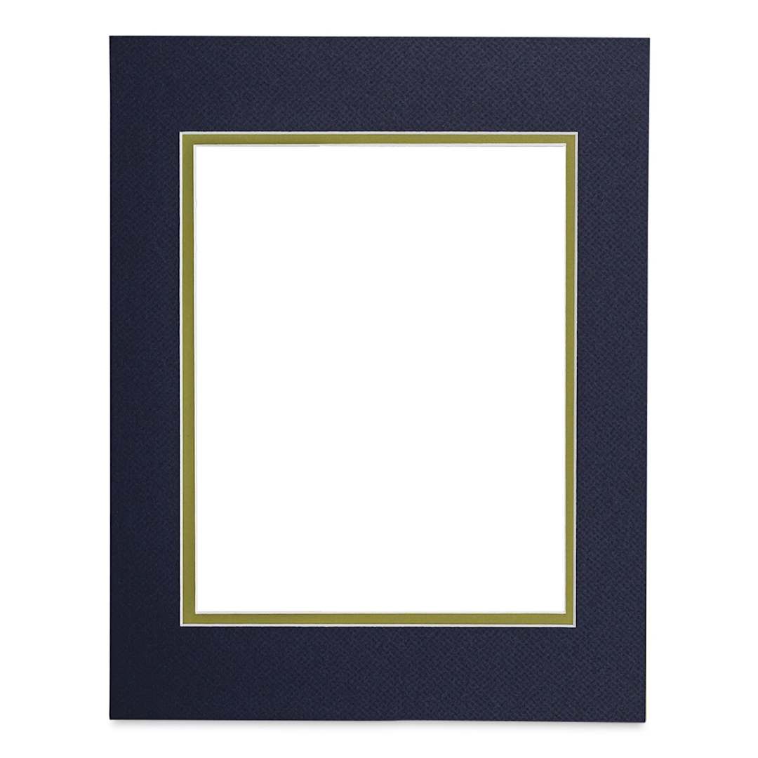 Open in modal - Blick Double Mat - Newport Blue / Green Pear, 8" x 10" (4-1/2" x 6-1/2" Opening)