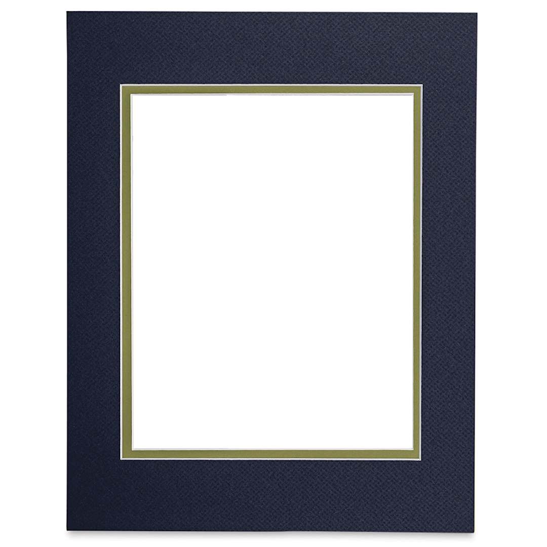 Open in modal - Blick Double Mat - Newport Blue / Green Pear, 11" x 14" (7-1/2" x 9-1/2" Opening)