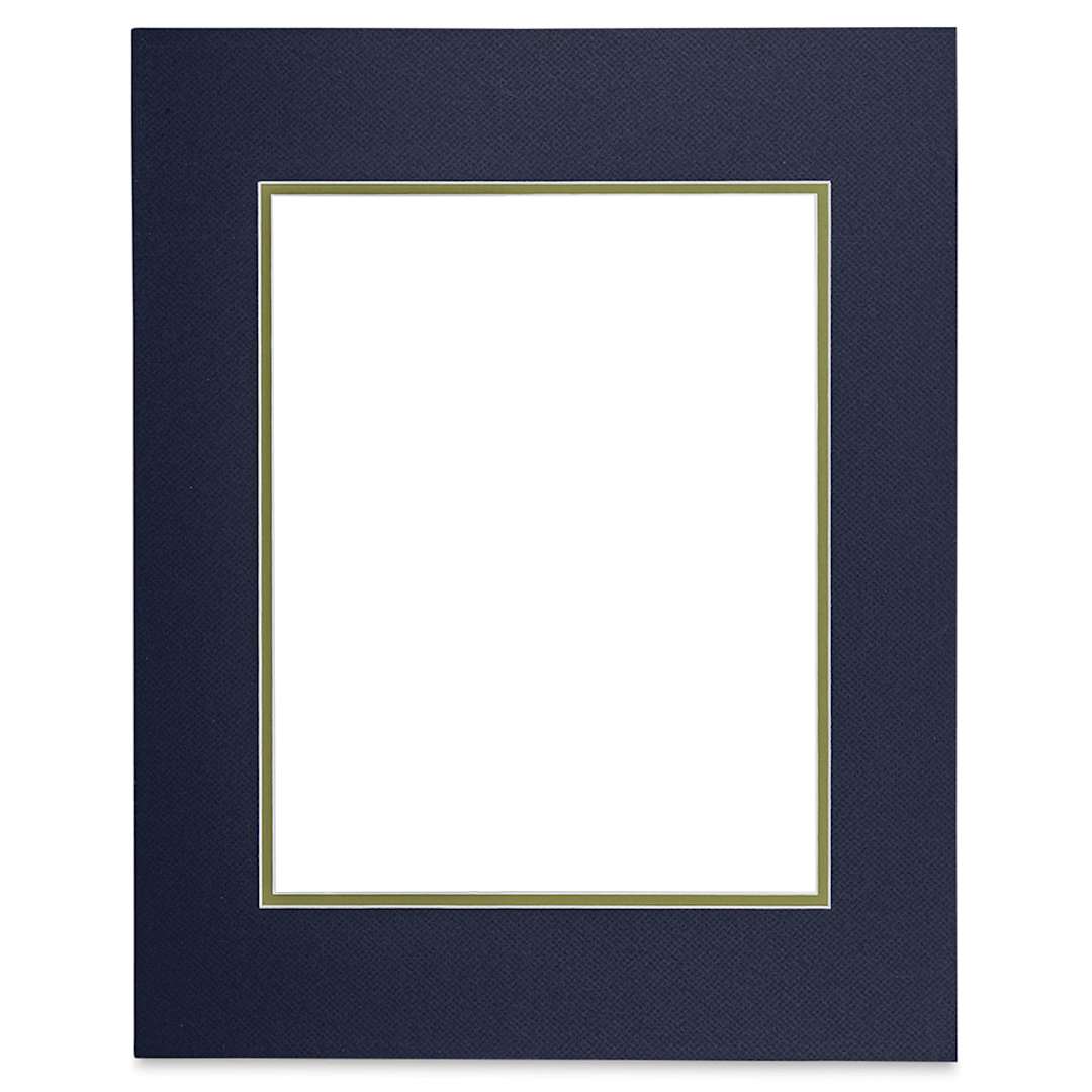 Open in modal - Blick Double Mat - Newport Blue / Green Pear, 16" x 20" (13-1/2" x 17-1/2" Opening)