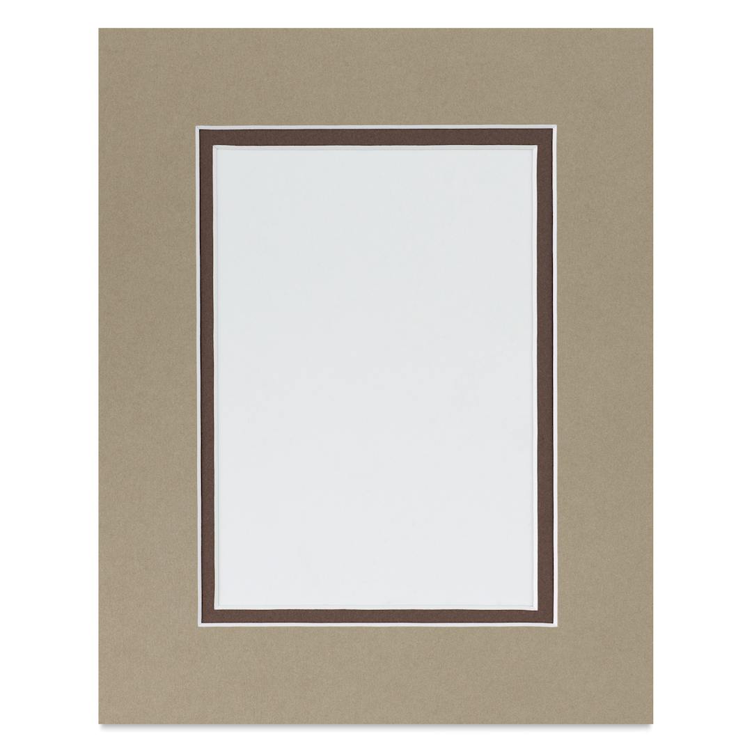 Open in modal - Blick Double Mat - Umbra / Weatherwood, 8" x 10" (4-1/2" x 6-1/2" Opening)