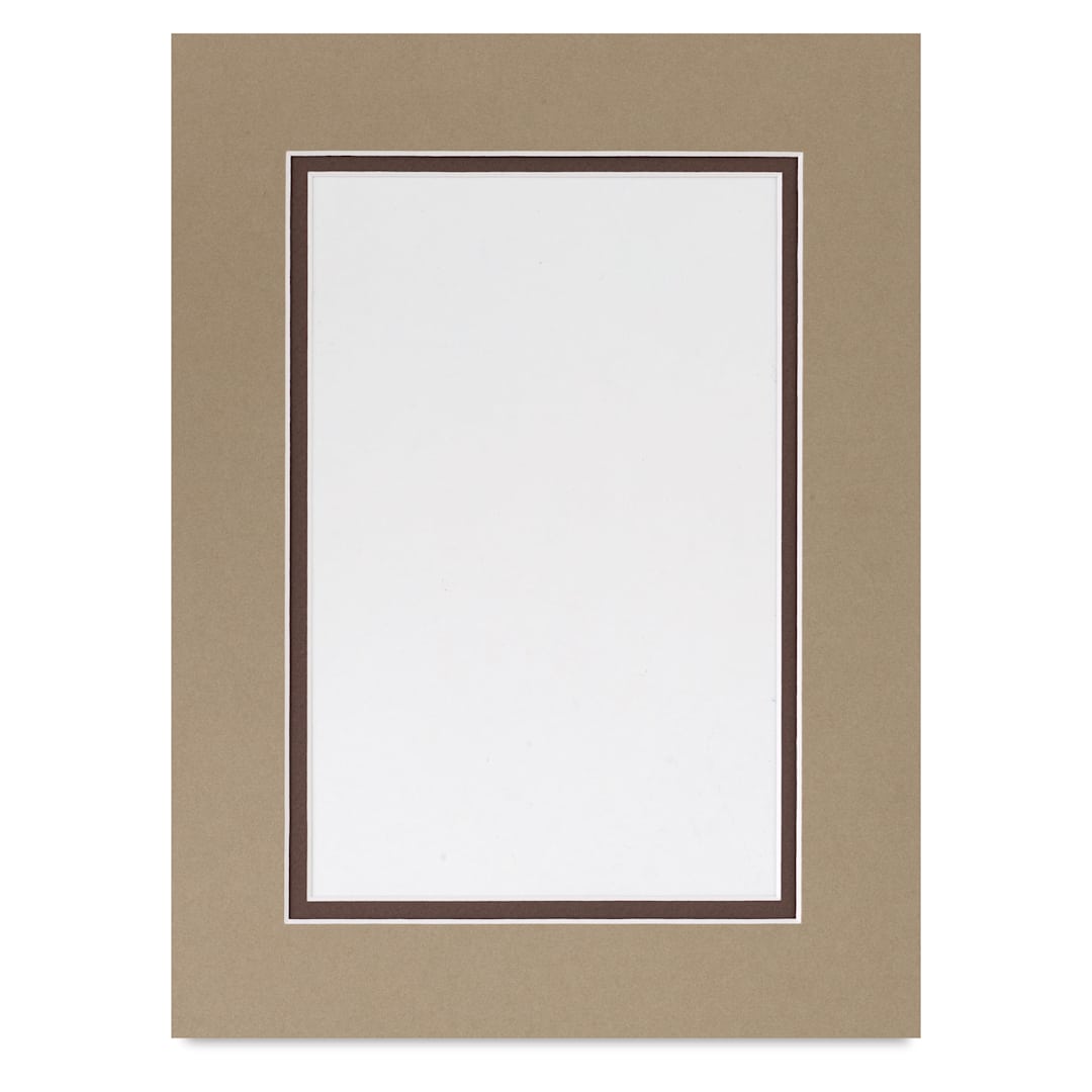 Open in modal - Blick Double Mat - Umbra / Weatherwood, 9" x 12" (5-1/2" x 8-1/2" Opening)