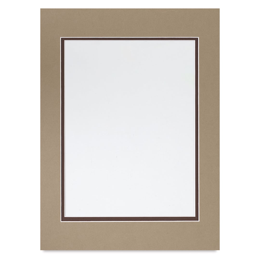 Open in modal - Blick Double Mat - Umbra / Weatherwood, 12" x 16" (8-1/2" x 11-1/2" Opening)
