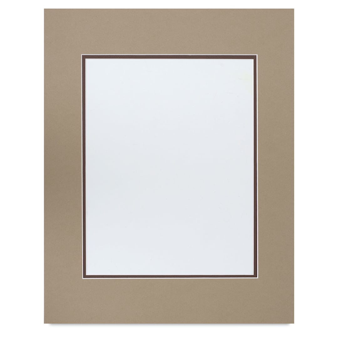 Open in modal - Blick Double Mat - Umbra / Weatherwood, 16" x 20" (10-1/2" x 13-1/2" Opening)