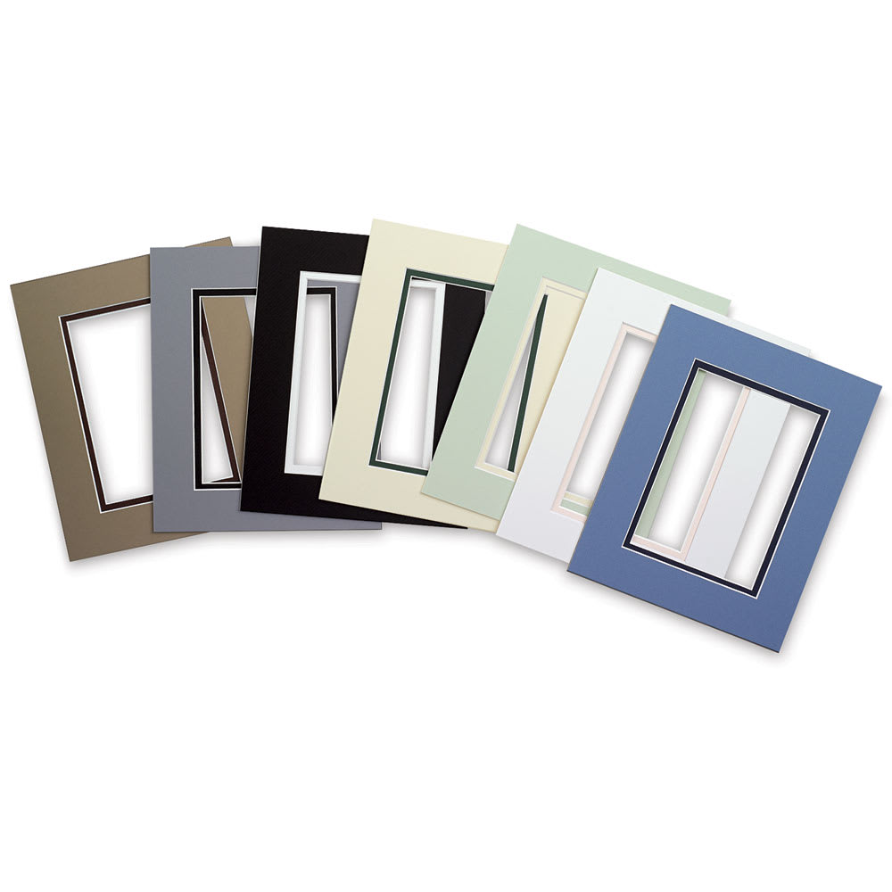 Open in modal - Blick White Core Pre-Cut Double Mats - Fan of several color mats available
