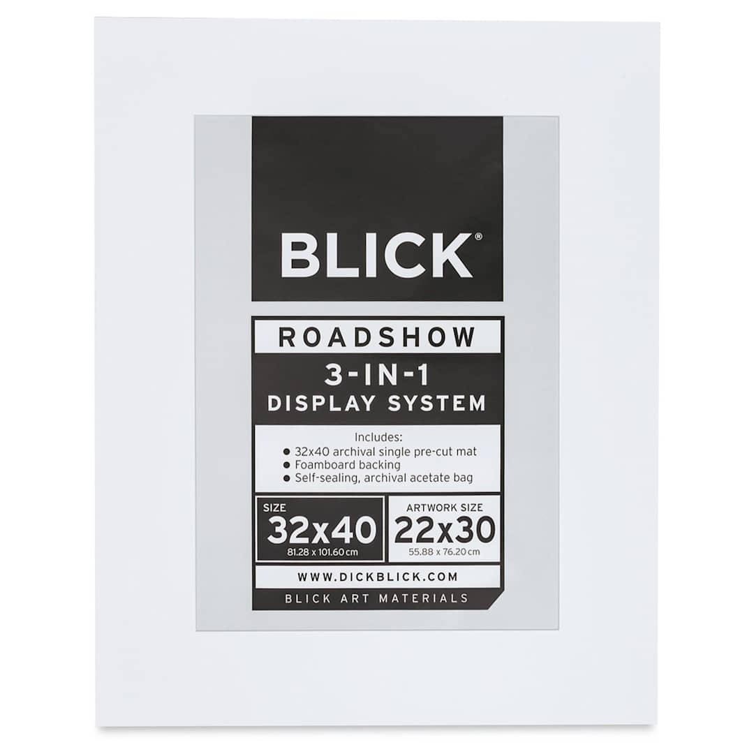 Open in modal - Blick Roadshow 3-in-1 System - White, Single Mat, 32" x 40" (21-3/4" x 29-3/4" Opening)