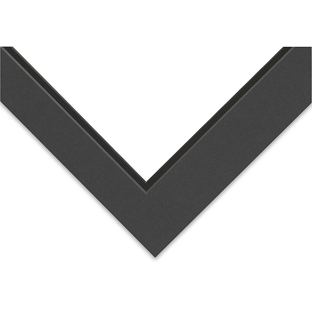 Open in modal - Crescent Select Conservation Solids Pre-Cut Double Mat - Dark Gray/Deep Black, 4 ply, 11" x 14"