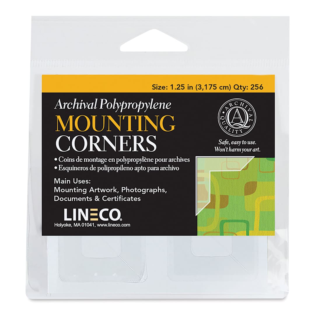 Open in modal - Lineco Mounting Corners - 1-1/4", Clear, Box of 256