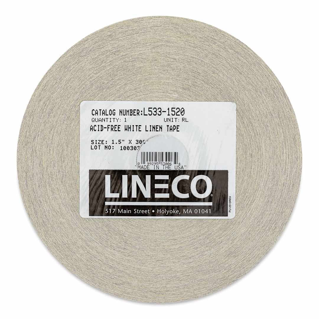 Open in modal - Lineco Gummed Linen Tape - 1 1/2" x 300 ft, White
