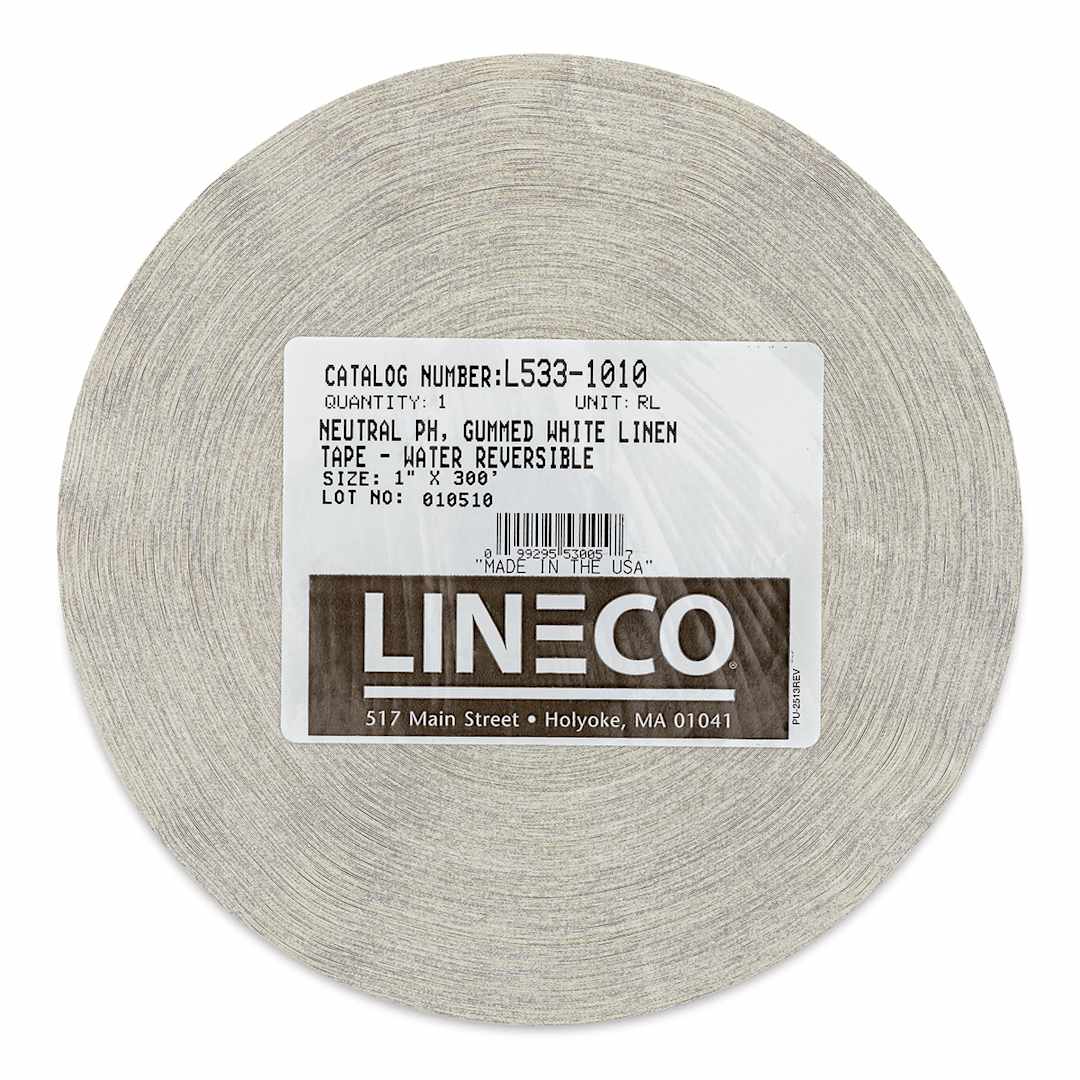 Open in modal - Lineco Gummed Linen Tape - 1" x 300 ft, White