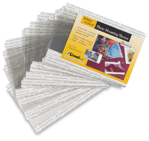 Open in modal - Lineco Archival Photo Mounting Sleeves - 25 sleeves spread in fan
