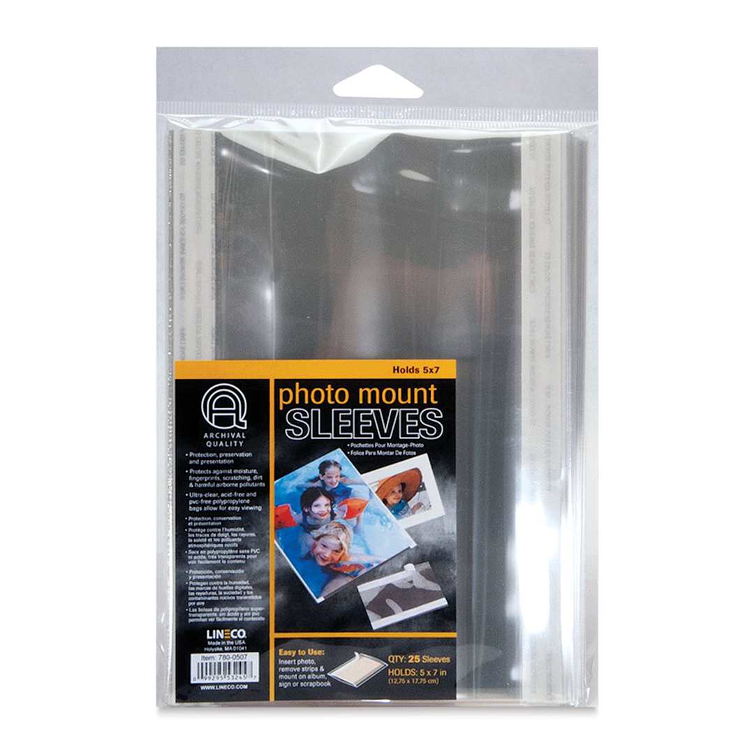 Open in modal - Lineco Photo Mounting Sleeve Pack - 5" x 7", Pkg of 25