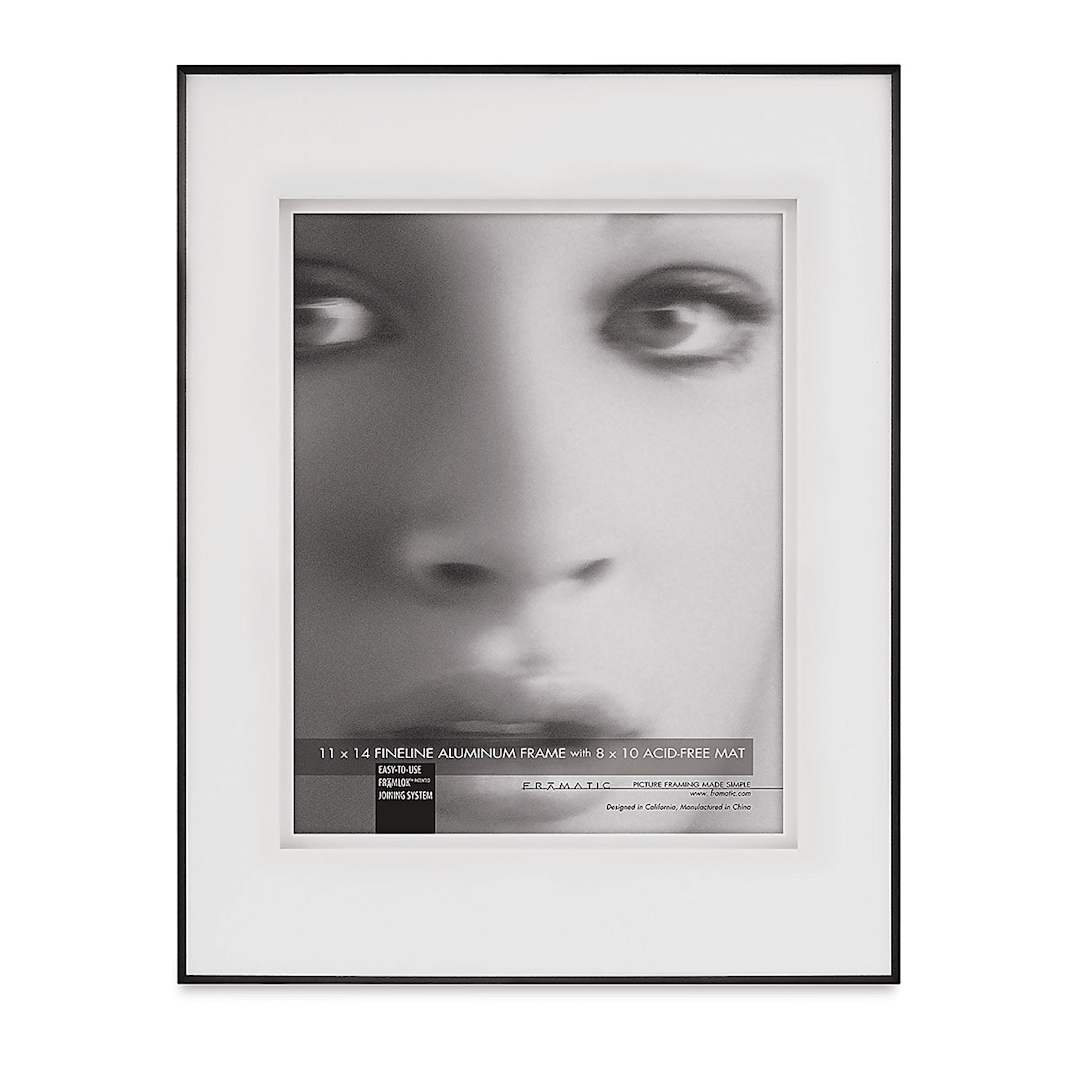 Open in modal - MCS Framatic Frame - Black, 11" x 14" w/8" x 10" Opening, Shadow Mat