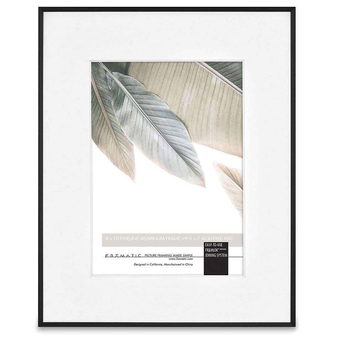 Open in modal - MCS Framatic Fineline II Frames - Front of Black frame with Mat