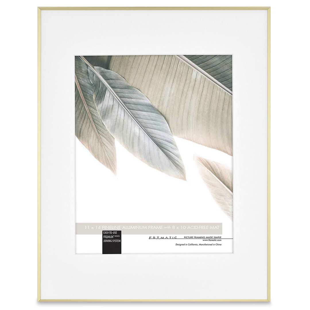 Open in modal - MCS Framatic Fineline II Frames - Front of Gold frame with Mat