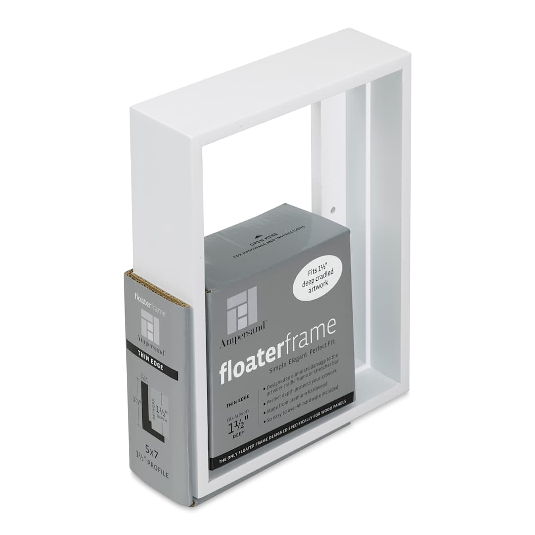 Open in modal - Ampersand Floaterframe - Thin, White, 5" x 7", 1-1/2", at an angle