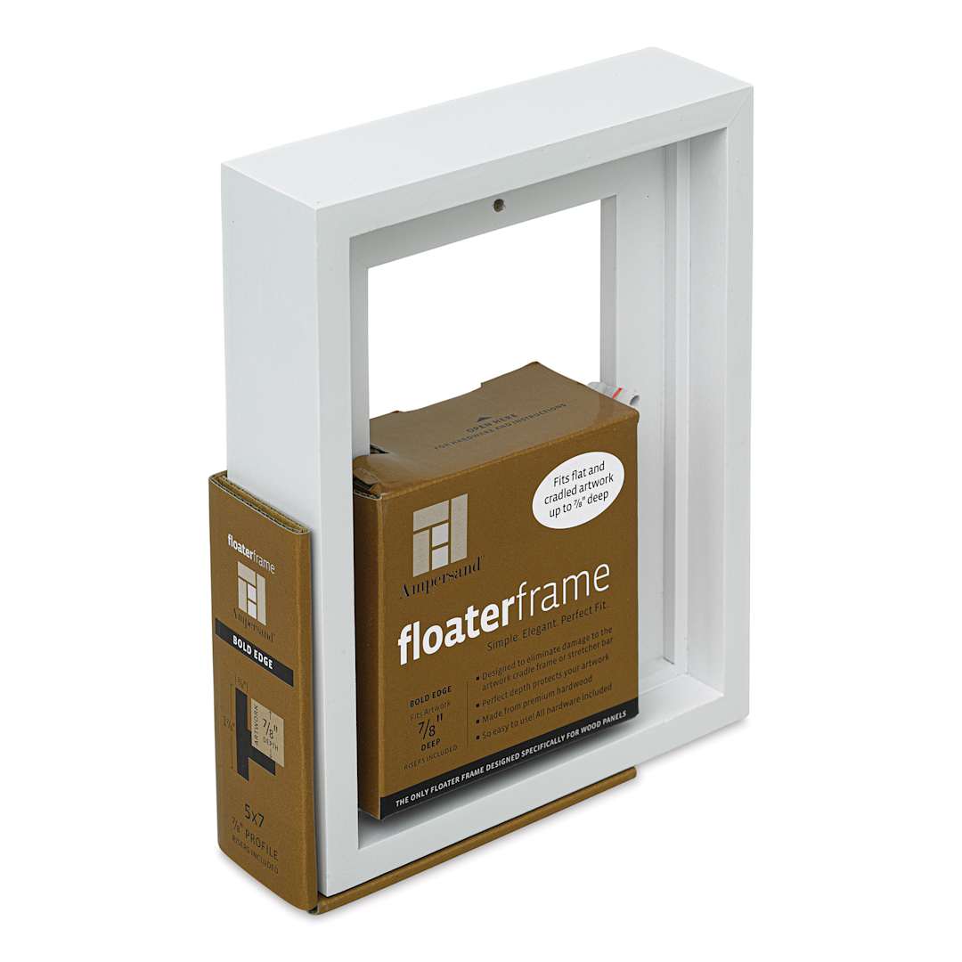 Open in modal - Ampersand Floaterframe - Bold, White, 5" x 7", 7/8", at an angle