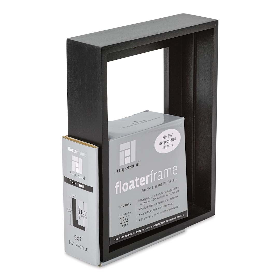 Open in modal - Ampersand Floaterframe - Thin, Black, 5" x 7", 1-1/2", at an angle