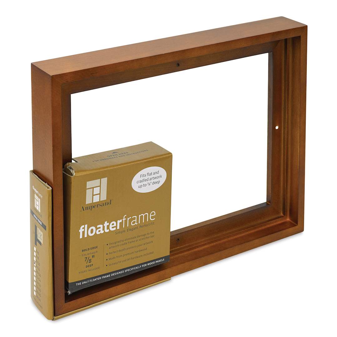 Open in modal - Ampersand Floaterframe - Bold, Walnut, 9" x 12", 7/8", at an angle