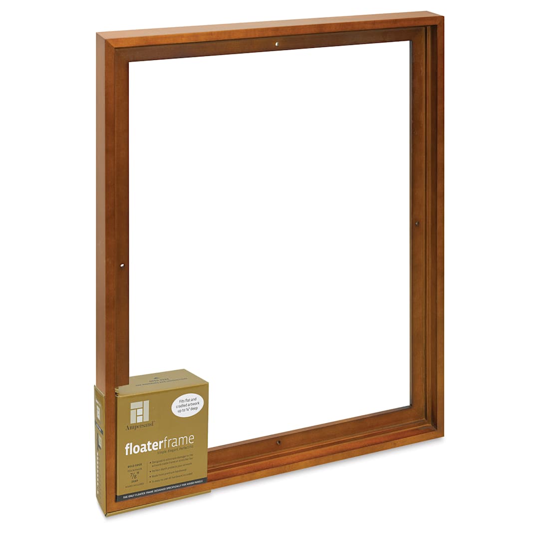 Open in modal - Ampersand Floaterframe - Bold, Walnut, 16" x 20", 7/8", at an angle