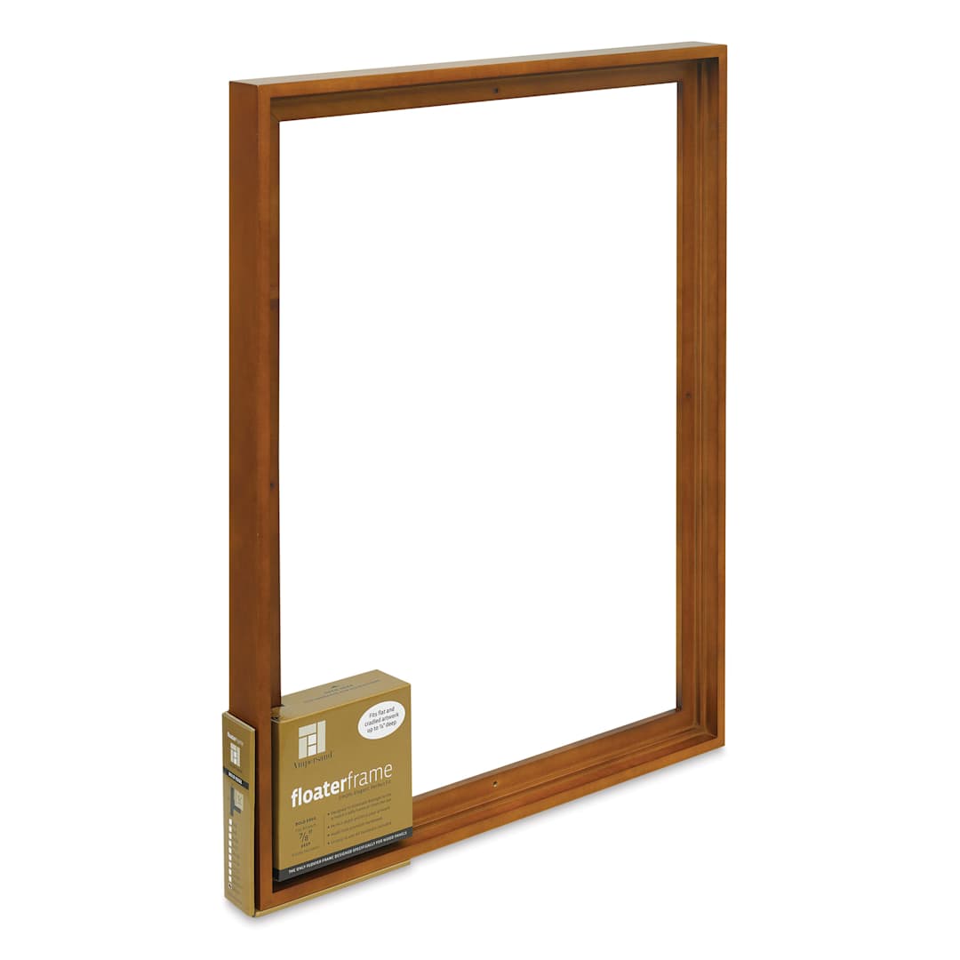 Open in modal - Ampersand Floaterframe - Bold, Walnut, 18" x 24", 7/8", at an angle