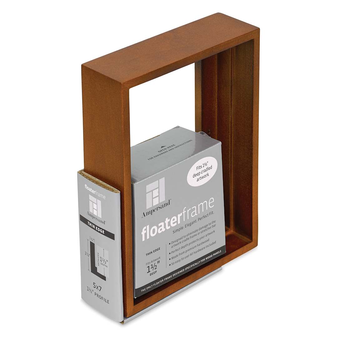 Open in modal - Ampersand Floaterframe - Thin, Walnut, 5" x 7", 1-1/2", at an angle