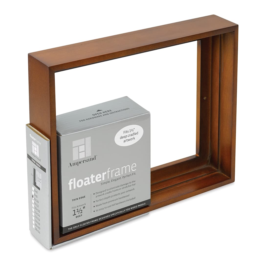 Open in modal - Ampersand Floaterframe - Thin, Walnut, 8" x 10", 1-1/2", at an angle