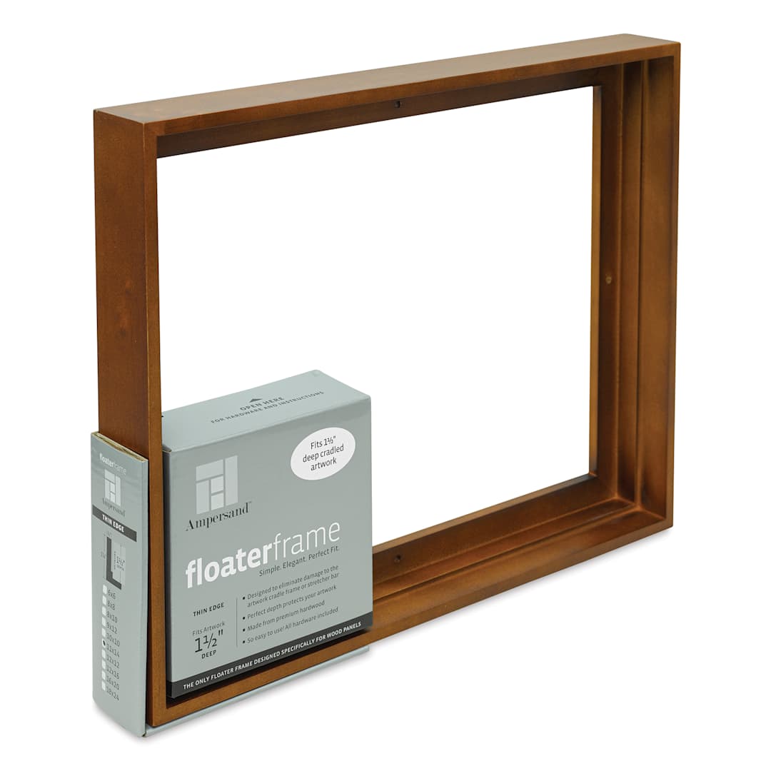 Open in modal -  Ampersand Floaterframe - Thin, Walnut, 11" x 14", 1-1/2", at an angle