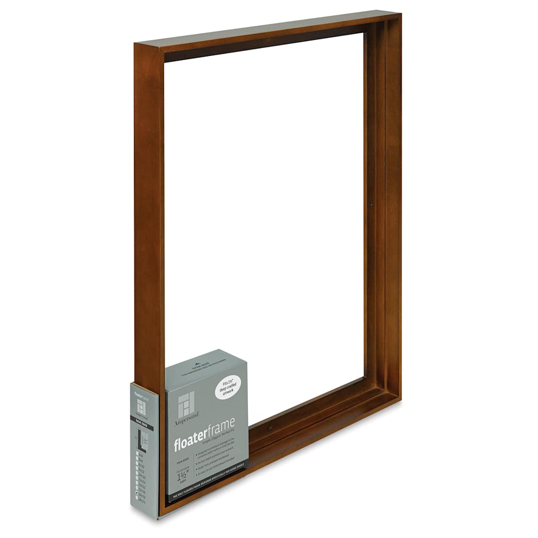 Open in modal - Ampersand Floaterframe - Thin, Walnut, 16" x 20", 1-1/2", at an angle