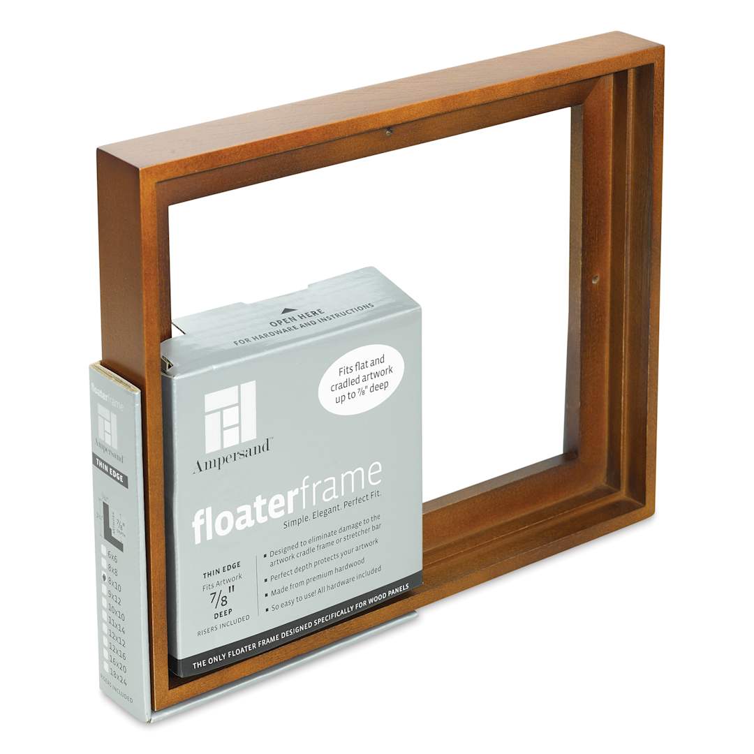 Open in modal - Ampersand Floaterframe - Thin, Walnut, 8" x 10", 7/8, at an angle