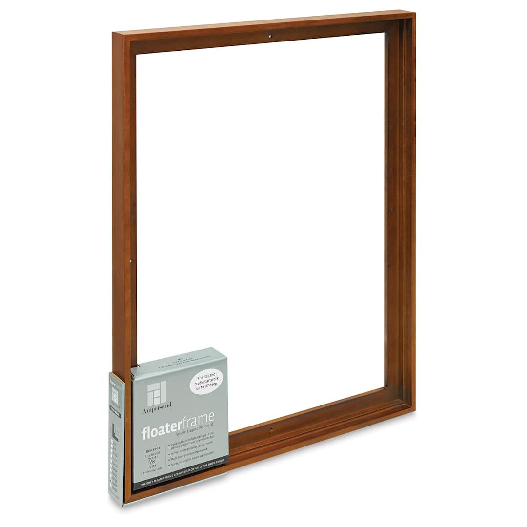 Open in modal - Ampersand Floaterframe - Thin, Walnut, 16" x 20", 7/8", at an angle