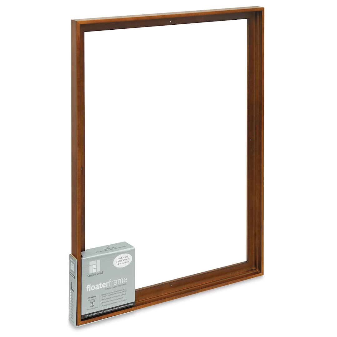 Open in modal - Ampersand Floaterframe - Thin, Walnut, 18" x 24", 7/8", at an angle